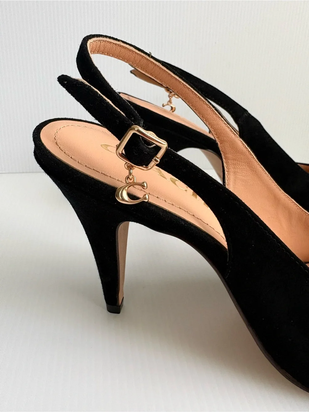 Coach Sutton Suede Slingback  Pumps/Heels  Size 9.5 Black NWOT